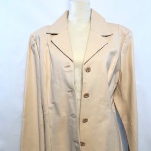 VINTAGE IVORY LEATHER JACKET/BLAZER SIZE XL 90’s